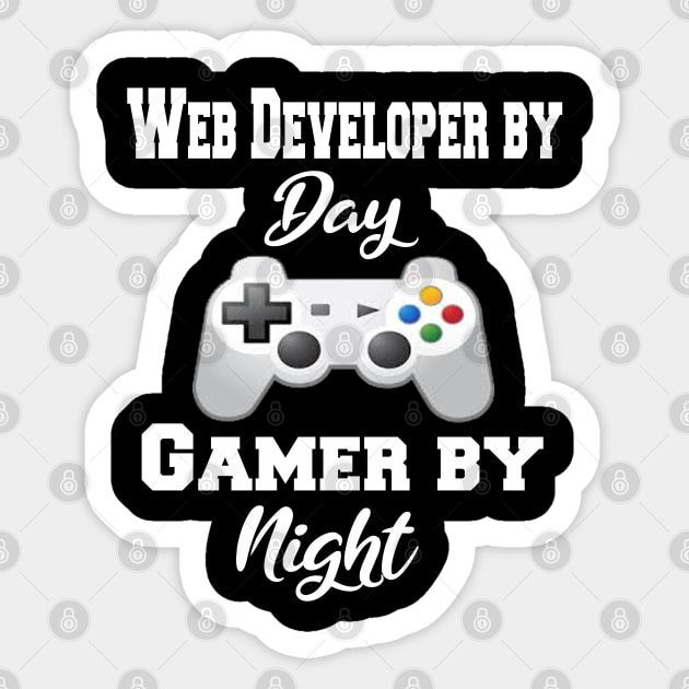 Web Developer By Day Gamer By Night Sticker by Emma-shopping